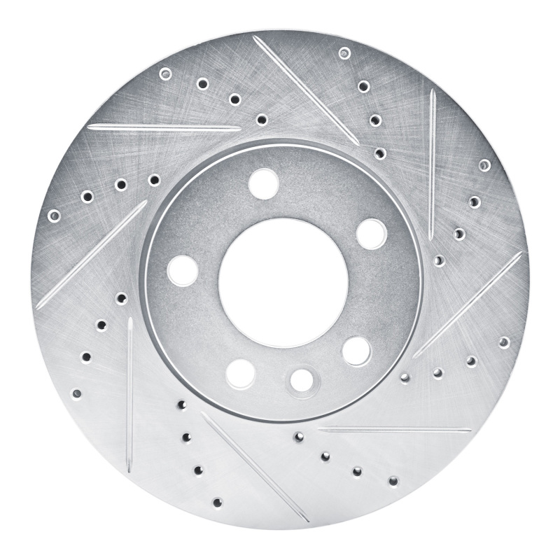 Volkswagen TRANSportER Brake Rotor (1) - Front Right - R1 Concepts - Drilled & Slotted - Silver - `10-`24